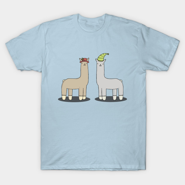 llamas with hats shirts